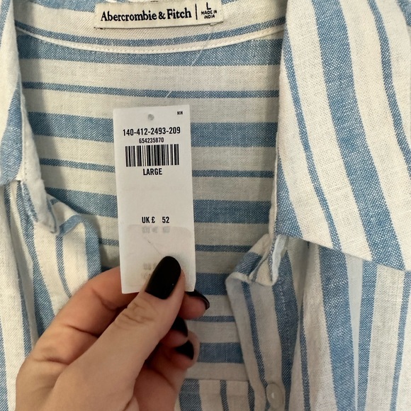 NWT Abercrombie Linen Blend Blouse size L - Picture 3 of 3